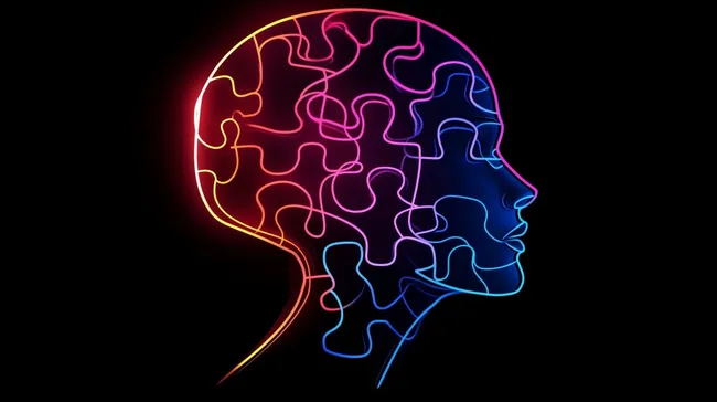 Neon-Portrait des menschlichen Geistes