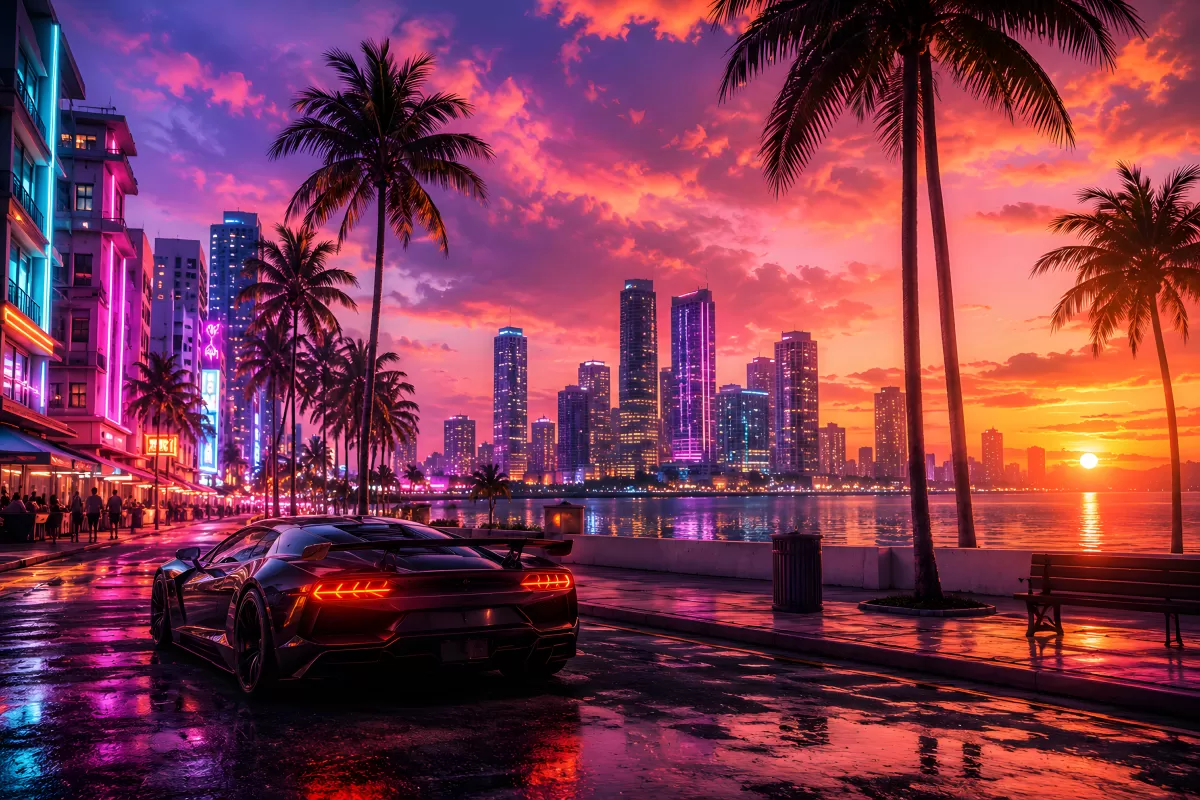 Neon-Skyline Miami wie bei GTA 6
