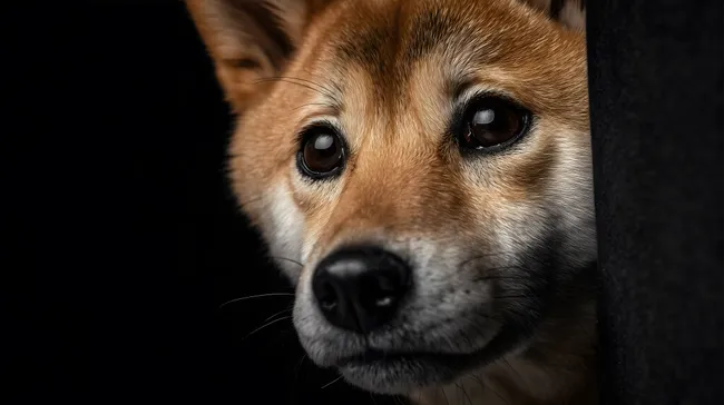 Neugieriger Blick des Shiba-Inu-Hundes