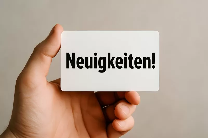 Neuigkeiten Karte in Hand als Ankündigung