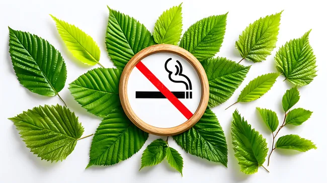 Nichtraucherzone mit frischen Blättern