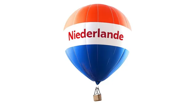 Niederländischer Heißluftballon in Nationalfarben