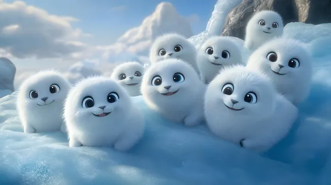 Niedliche Babyrabbits im winterlichen Schnee