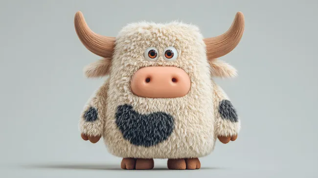 Niedliche Cartoon-Kuh mit großen Augen