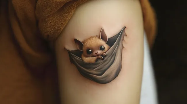 Niedliche Fledermaus als Tattoo-Motiv