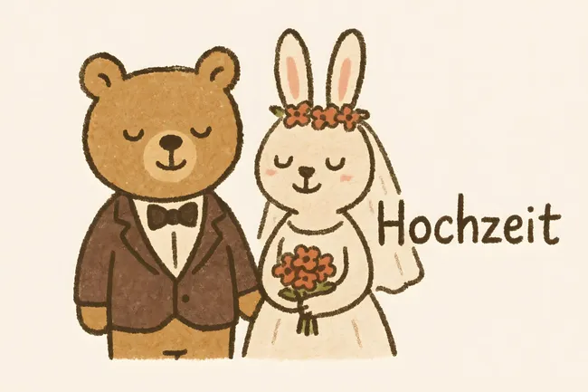 Niedliche Hochzeitsmotive mit Tierfiguren