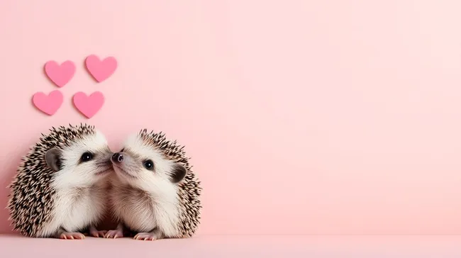 Niedliche Igel-Liebesszene auf rosa Hintergrund