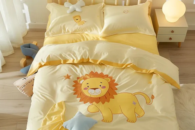 Niedliche Kinderbettwäsche mit Löwenmotiv
