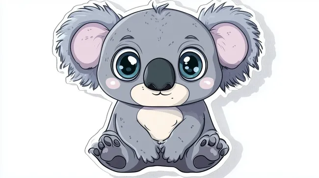 Niedliche Koala-Zeichnung mit großen Augen