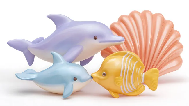 Niedliche Meeresbewohner in Pastellfarben