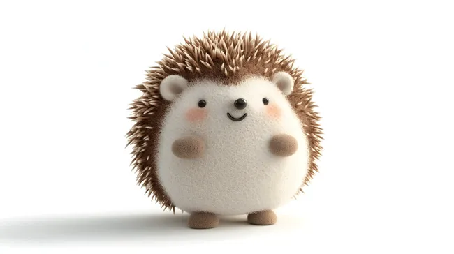 Niedlicher 3D-Igel in beige und braun