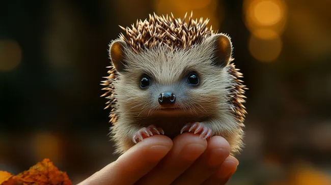 Niedlicher Babyigel in menschlicher Hand