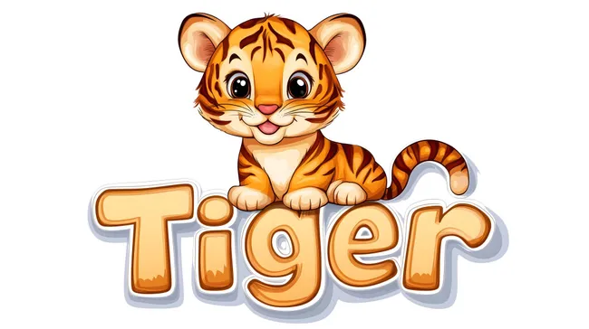 Niedlicher Cartoon-Tiger für kindgerechte Designs