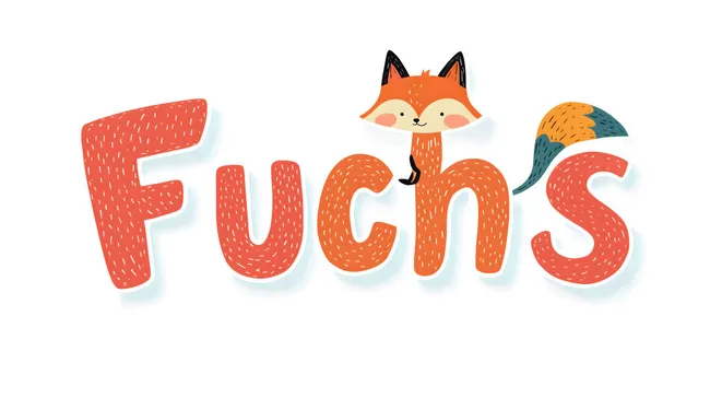 Niedlicher Fuchskopf-Illustrationsschriftzug