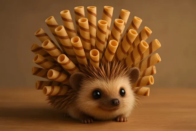 Niedlicher Igel mit Waffelstacheln
