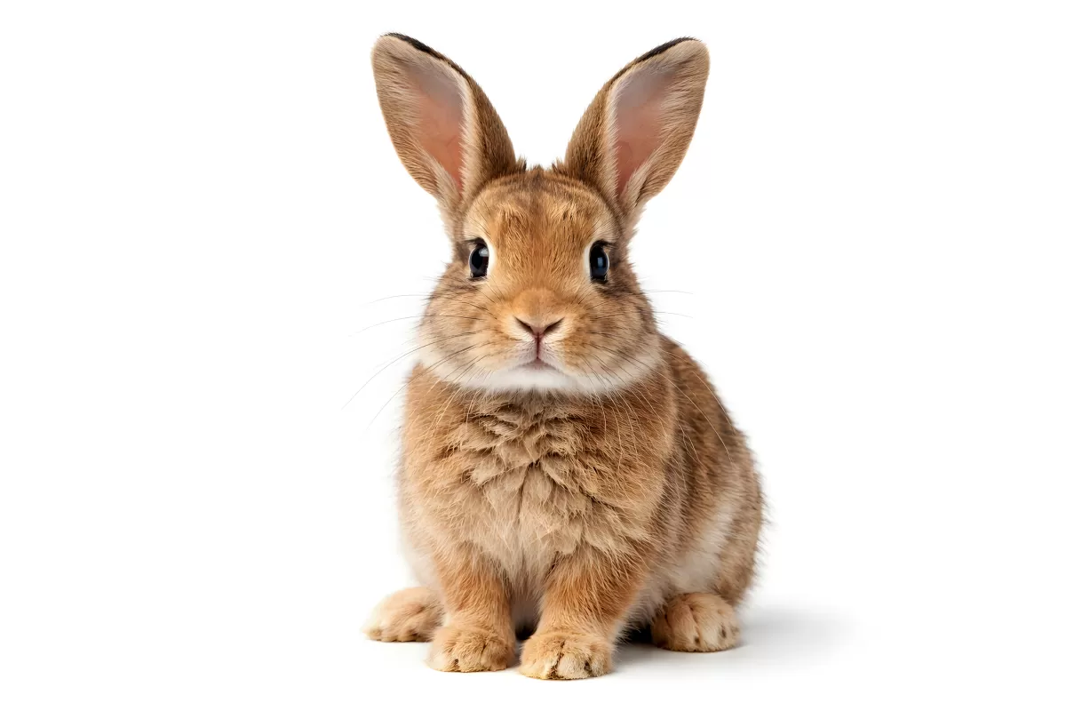 Niedlicher Kaninchen-Porträt auf weißem Hintergrund