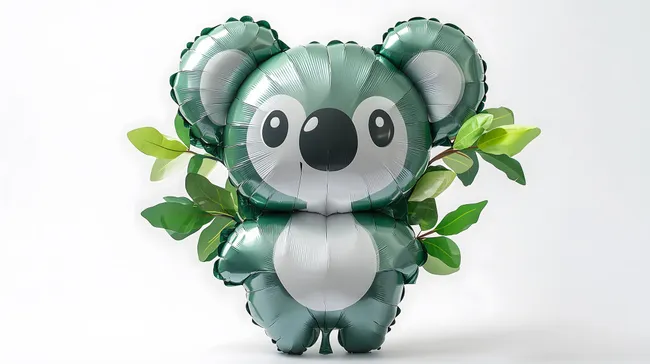 Niedlicher Koala-Ballon mit Blättern für Feierdekorationen
