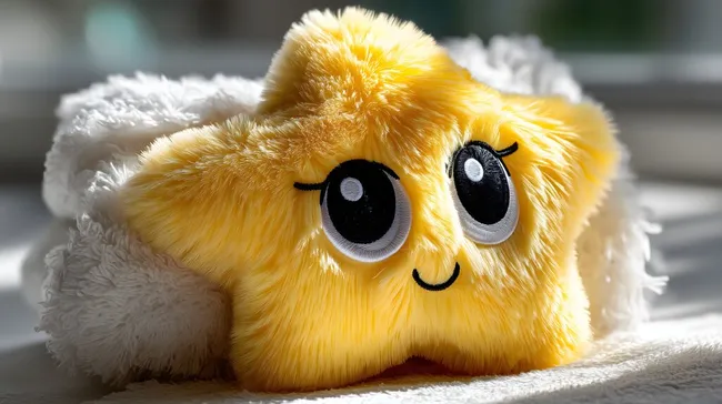 Niedlicher, kuschelig-weicher Plüsch-Stern mit großen Augen