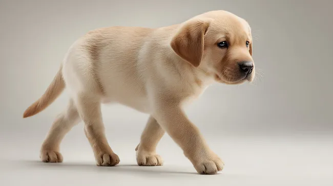 Niedlicher Labrador-Welpe im Studio