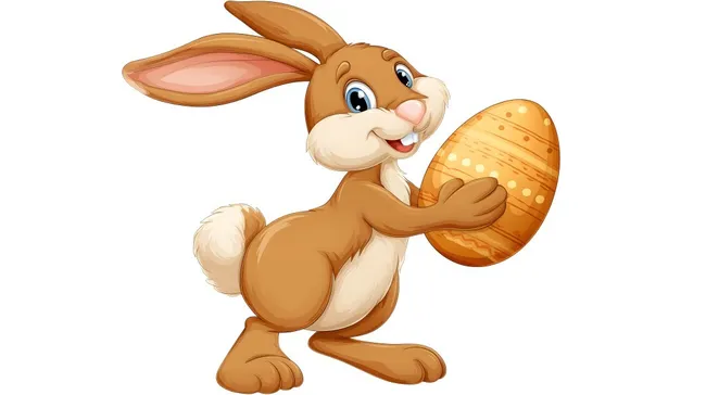 Niedlicher Osterhase mit dekorativem Ei