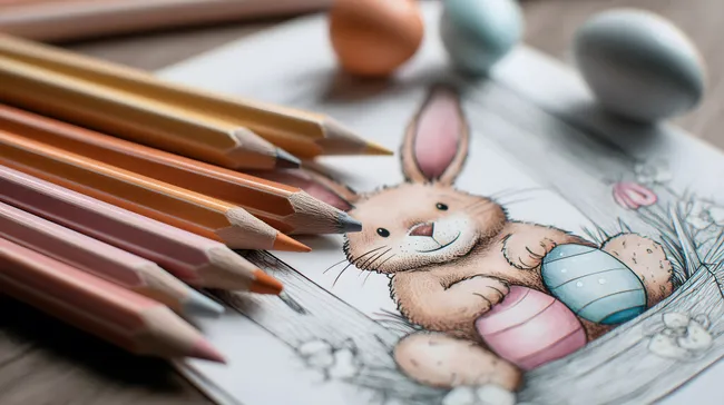 Niedlicher Osterhasen-Stift-Illustration