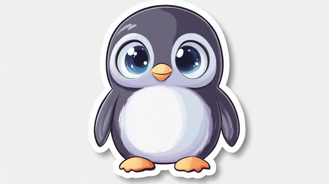 Niedlicher Pinguinkopf mit großen Augen