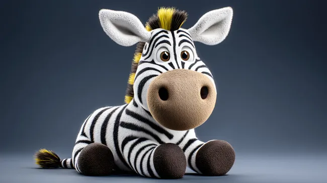 Niedlicher Plüsch-Zebra mit großen Augen