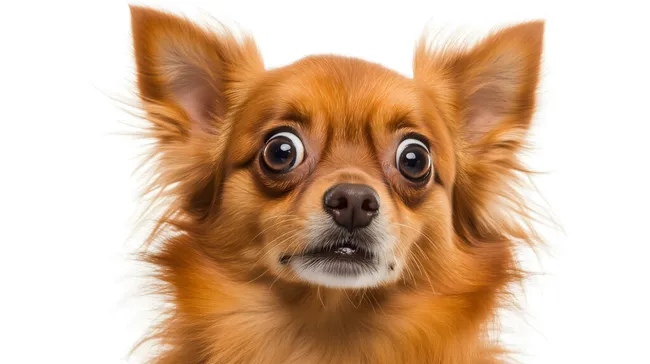 Niedlicher, sorgenvoll dreinblickender Chihuahua