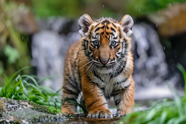 Niedlicher Tigerbaby-Blick