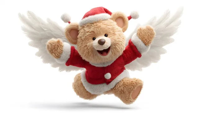 Niedlicher Weihnachtsengel mit Flügeln und Lächeln