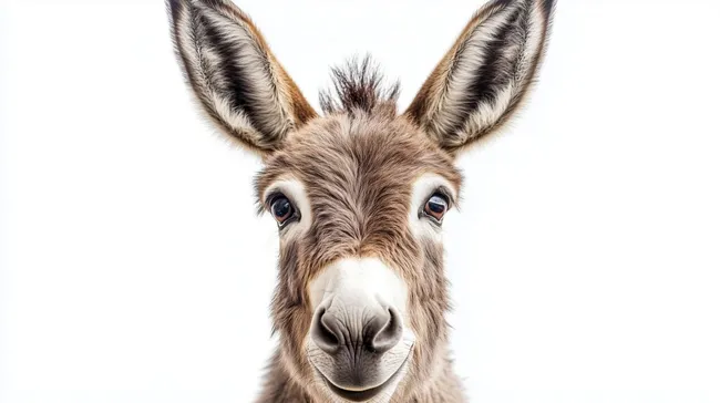 Niedliches Eselporträt mit großen Ohren