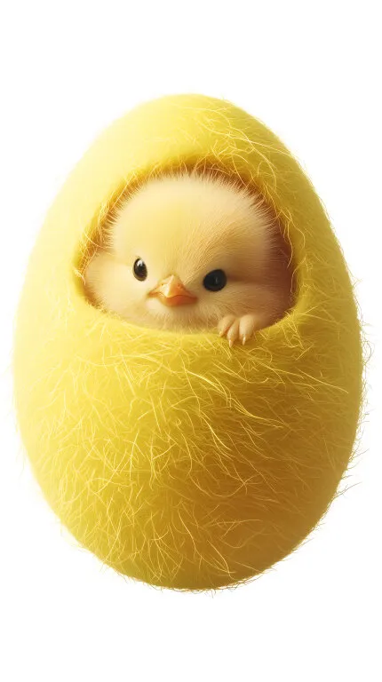 Niedliches Küken schlüpft aus Osterei