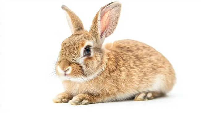 Niedliches Wildkaninchen auf weißem Hintergrund