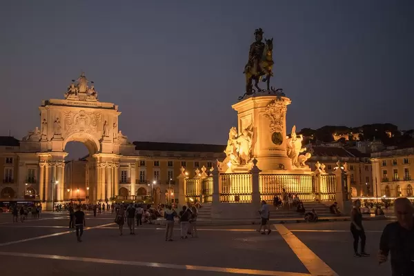 Night Photo of Praça do Comércio in Lisbon, Portugal