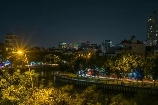 Night Photo of Traffic in Ho Chi Minh City
