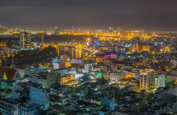 Night View of District 7 in Ho Chi Minh City