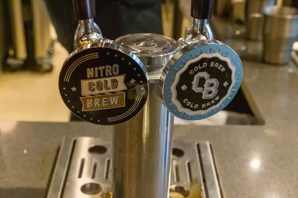 Nitro cold brew and Cold brew coffee served on tap at Starbucks in Chicago