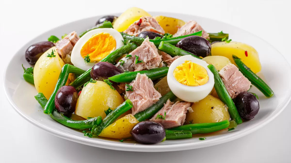 Nizza Salat mit Thunfisch, Ei und Oliven