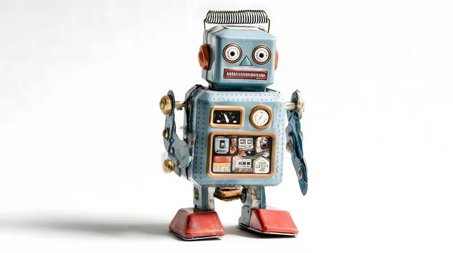 Nostalgischer Retro-Roboter Spielzeug Motiv