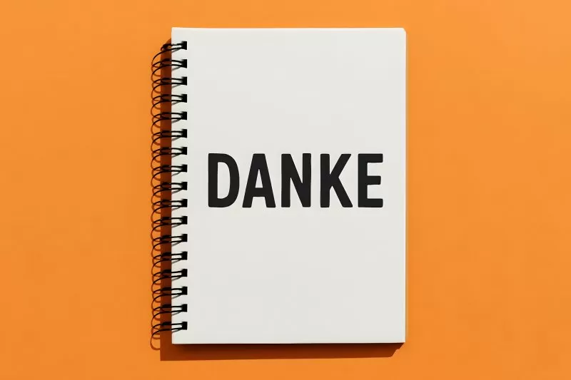 Notizbuch mit Schriftzug Danke