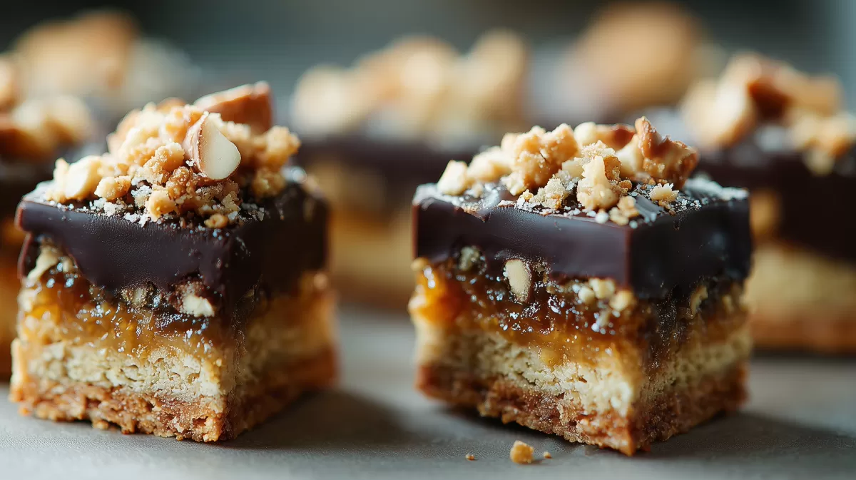 Nuss Ecken mit Amaretto Note und Schokoladenglasur