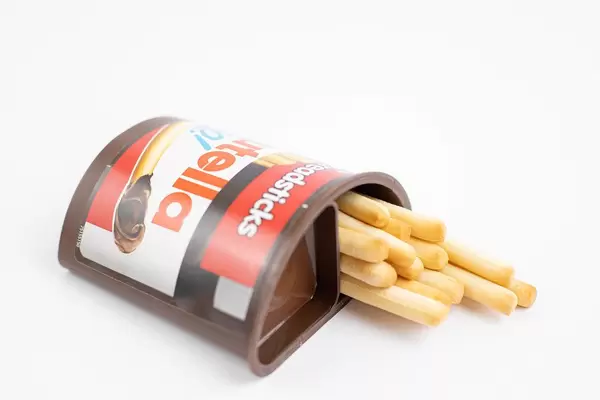 Nutella Sticks on the white background