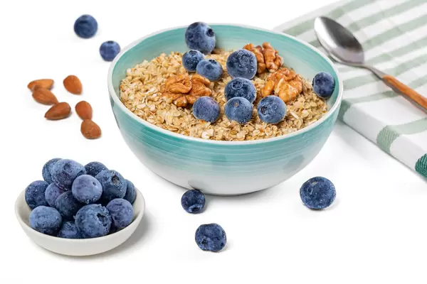 Oatmeal for breakfast, healthy food and diet concept