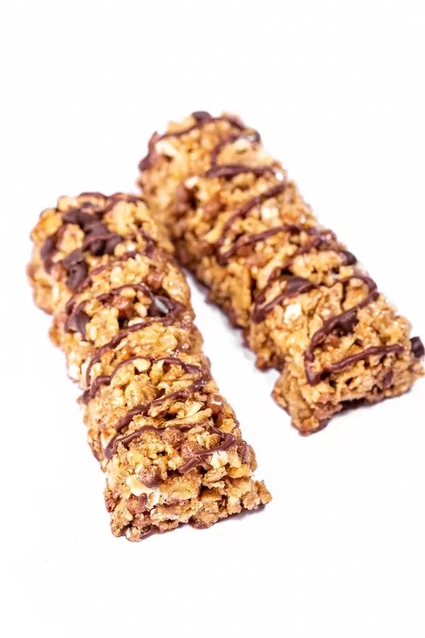 Oatmeal sweets with nuts and chocolate