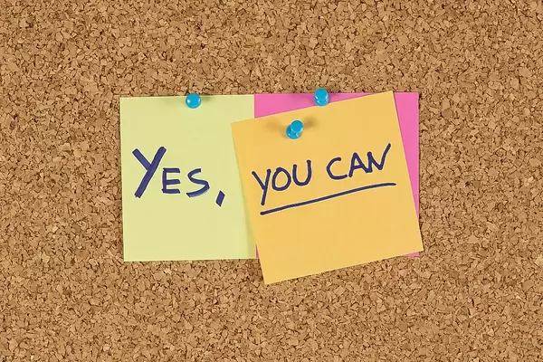 Obama / Potus Leitspruch und Wahlversprechen für Amerika auf Post-its