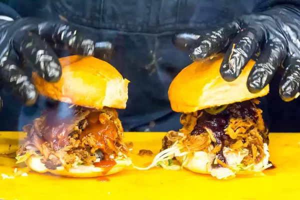 Obamarama Burger: Pulled Pork BBQ and Coleslaw and Jalapenos