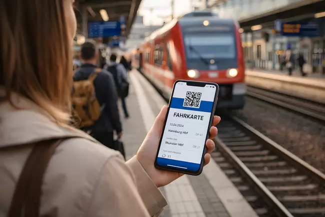 Öffentliches Verkehrsmittel mit digitaler Fahrkarte