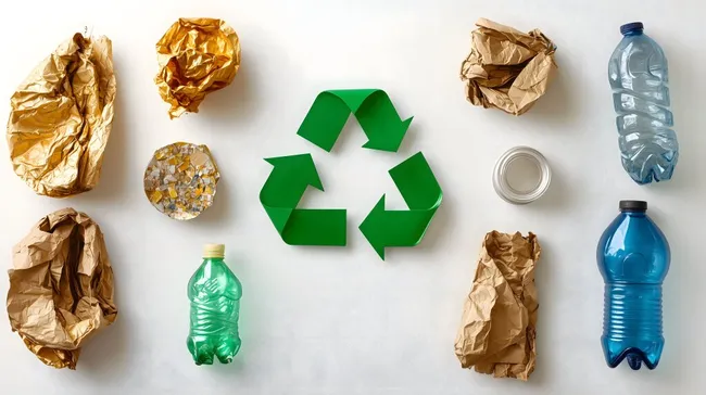 Ökologisches Recycling-Konzept mit wiederverwendbaren Materialien