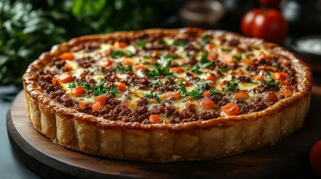 Ofenfrische Bolognese-Quiche mit Kräutern