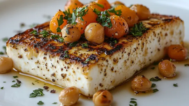 Ofengebackene Feta-Scheiben mit Gemüse